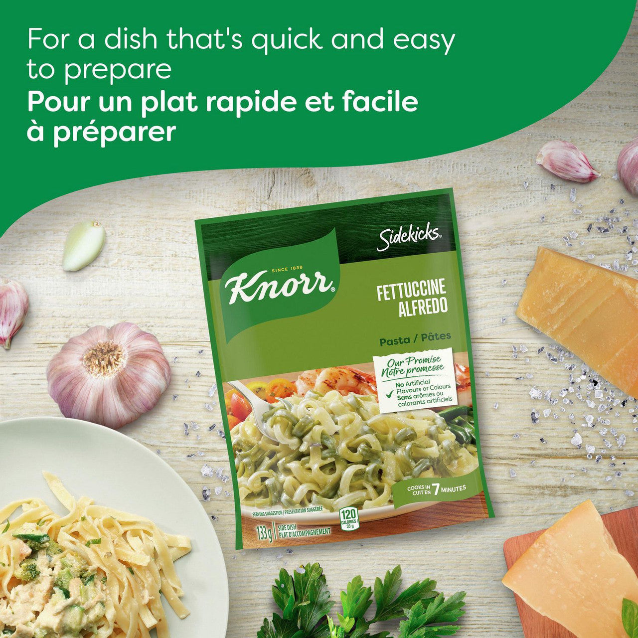 Knorr Sidekicks Fettucine Alfredo Pasta 133g/4.7oz, 8-Pack {Imported from Canada}